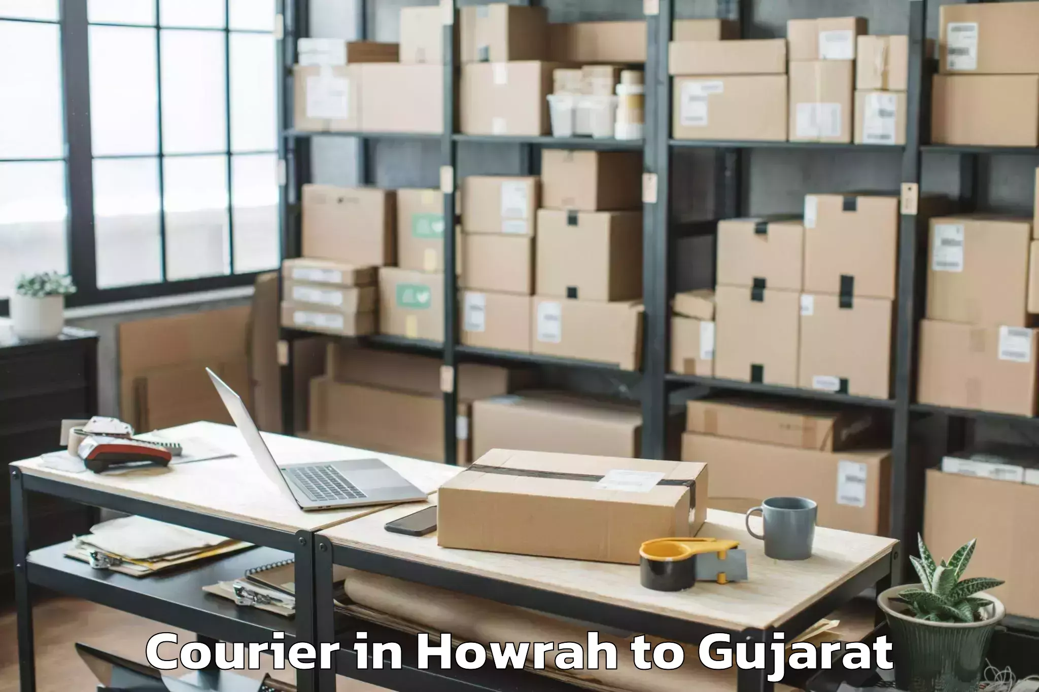 Leading Howrah to Halvad Courier Provider